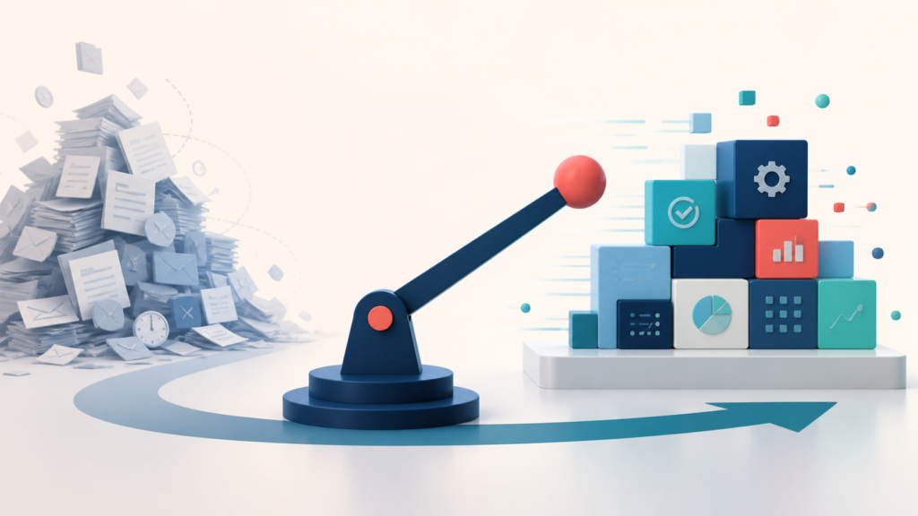 Lever transforming scattered manual tasks into an organized digital workflow.
